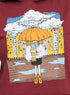 Brick Red Printed - HoodieV Design 64 - Khotwh